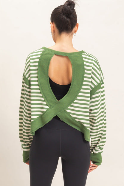 Hyfve-Striped Long Sleeve Top