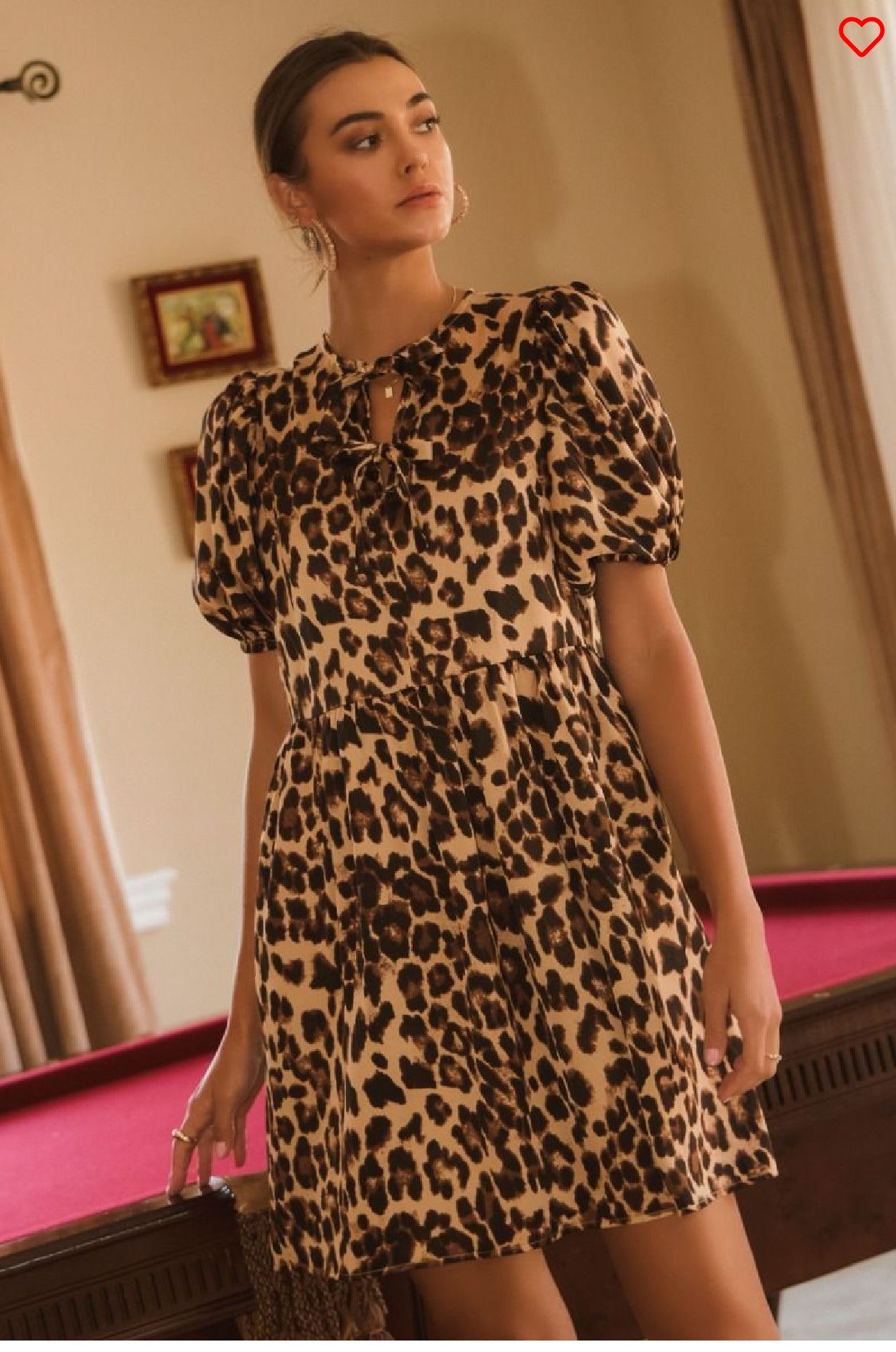 Leopard Satin Ribbon Dress