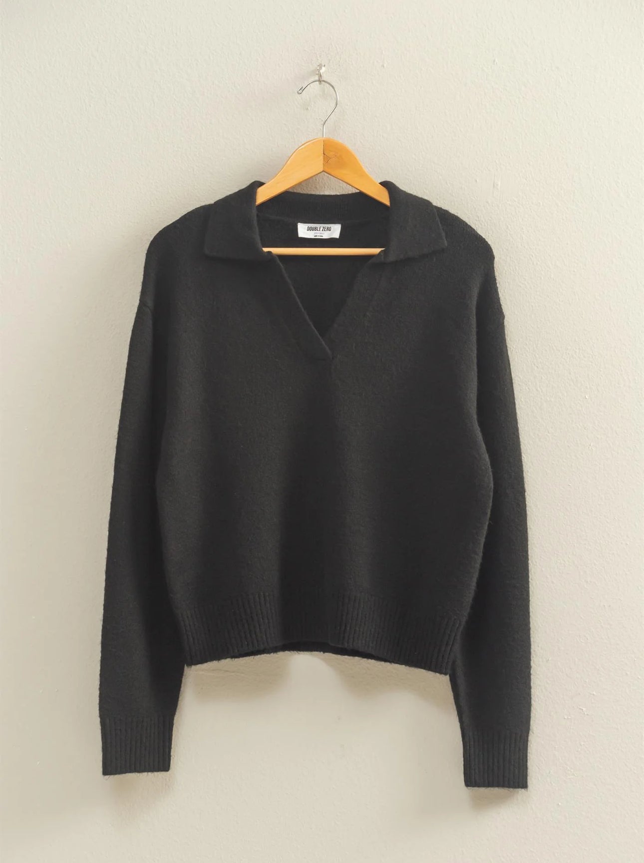 V-Neck Collared Knit Sweater