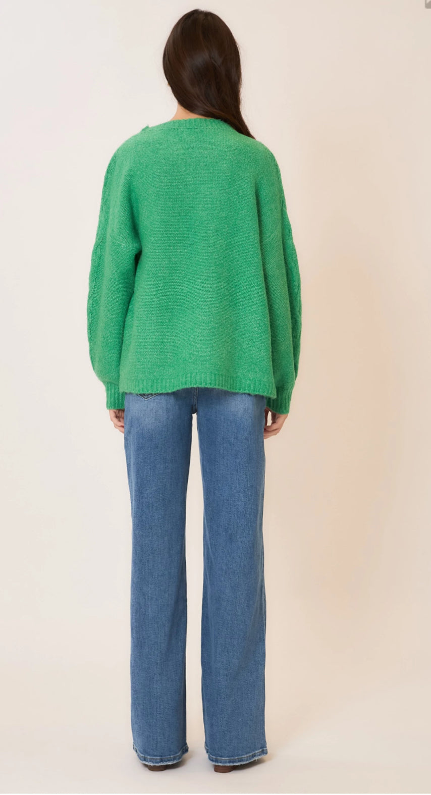 Soft Brushed Embroidered Bow Knit Sweater