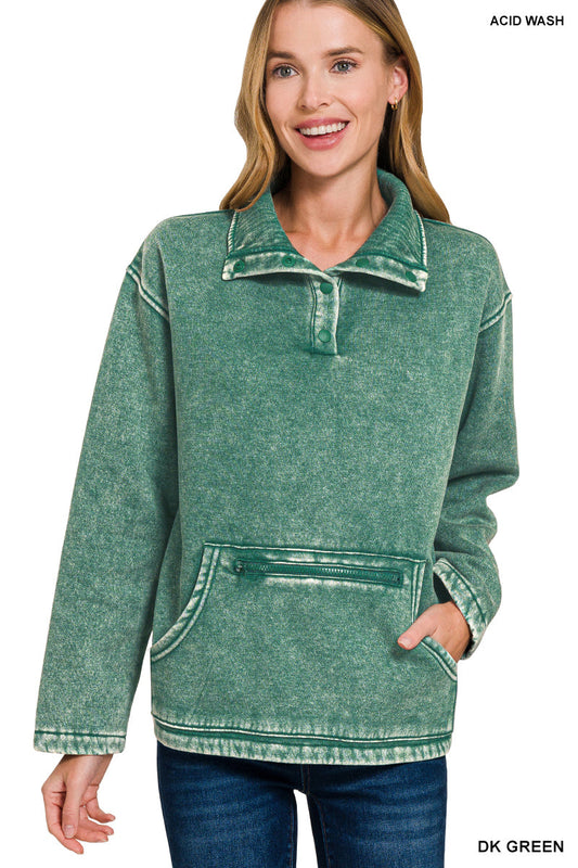 Dark Green | Kangaroo Pocket Pullover