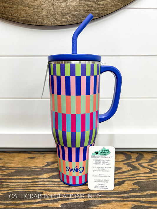 Brite Stripe 40 oz Swig Mega Mug