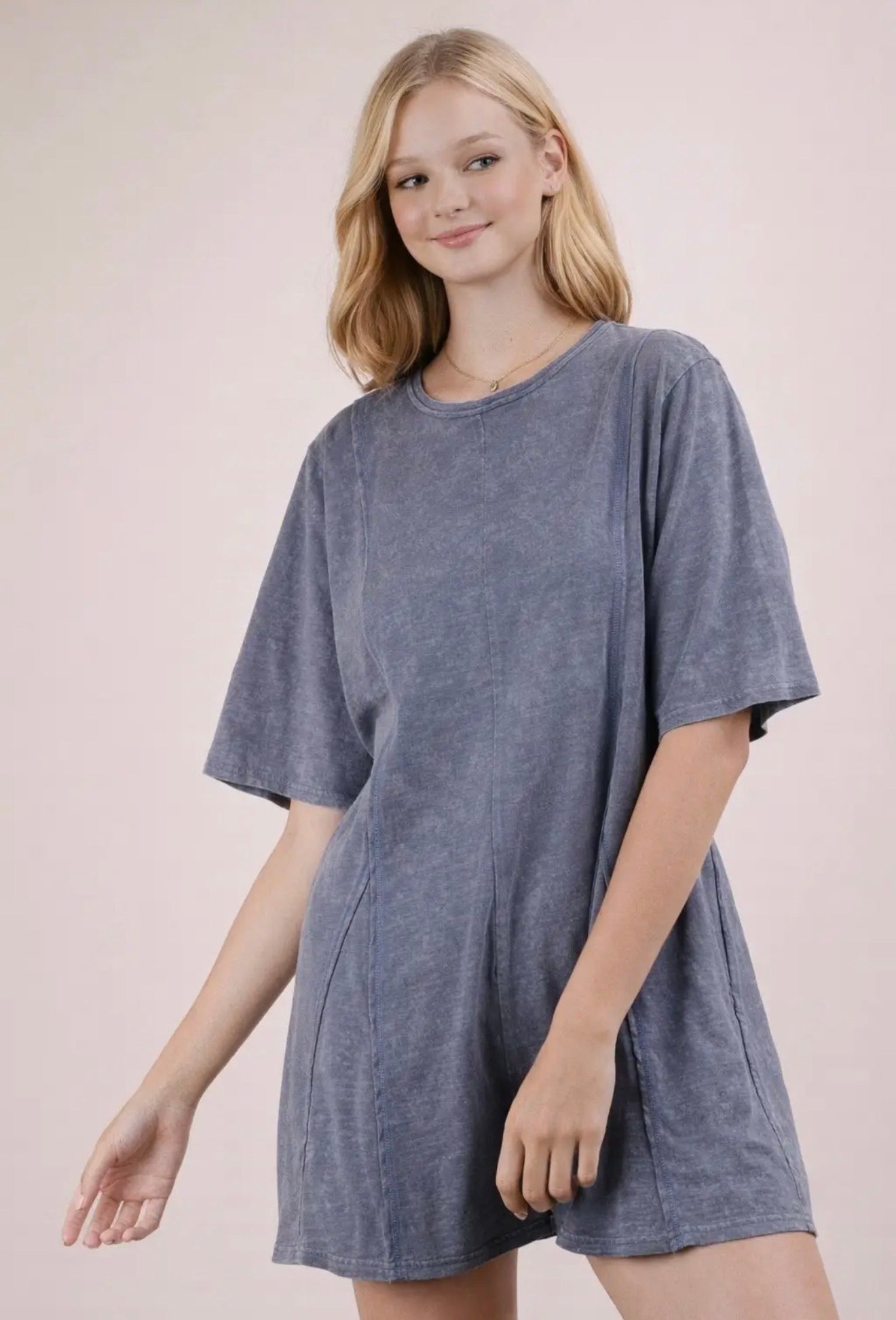 Mineral Washed Oversized Knit Comfy Romper