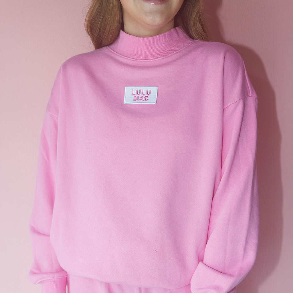 Lulu Mac Bubblegum Terry Cloth Mockneck