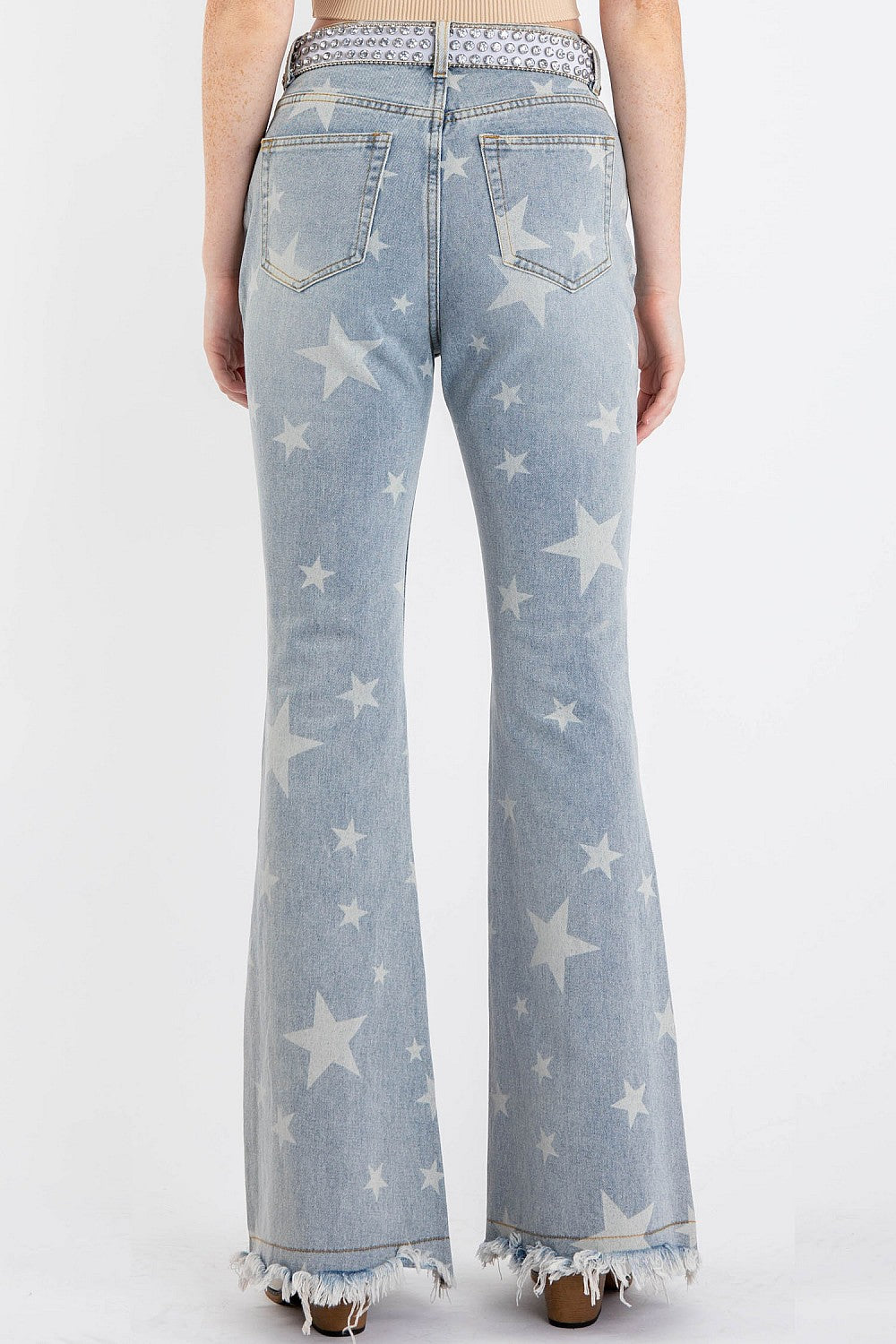 Washed Star Flare Denim Jeans