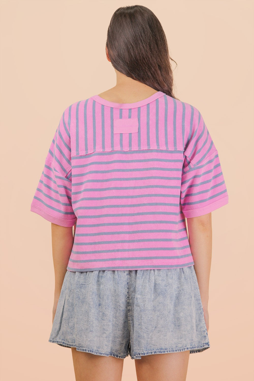Purple Stripe Crop Top