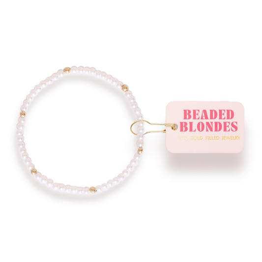 Lilly Pearl Bracelet in Gold: Standard 6.75 Inch | Beaded Blondes