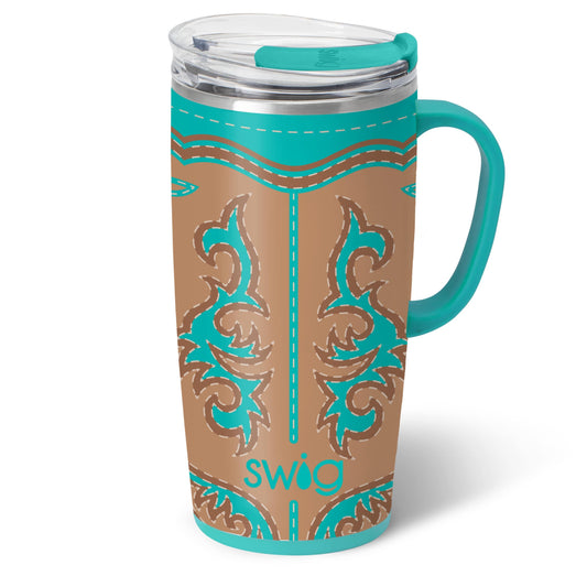 Boot Scootin’ Turquoise 22 oz Swig Travel Mug