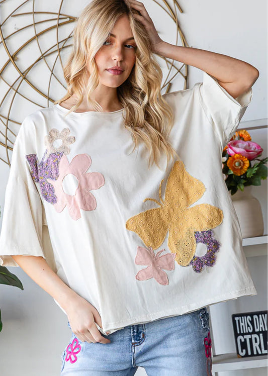 Flower & Butterfly Top