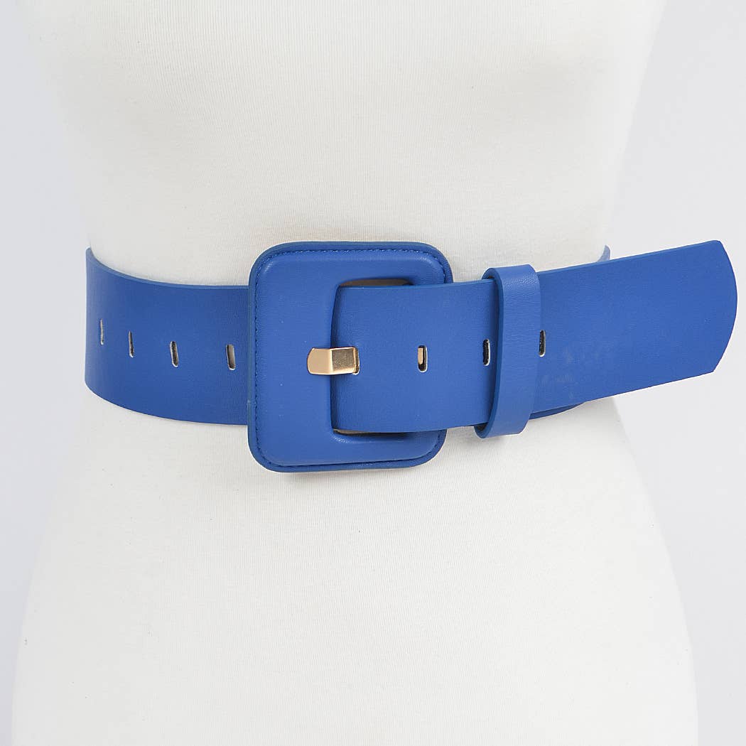 Faux Leather Wide Belt