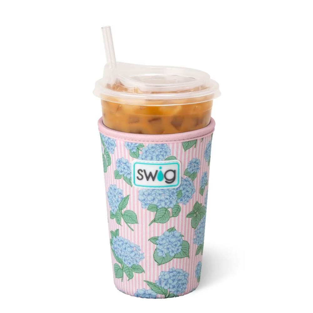 Hydrangeas Medium Swig Iced Cup Coolie