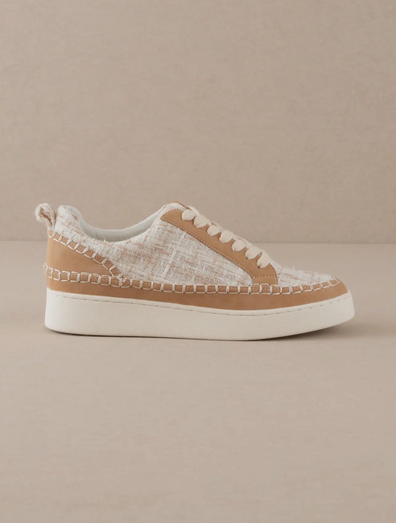 The Janie Camel Tweed Low Tops - 1