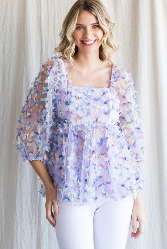 BB-Chiffon Baby Doll Textured Top