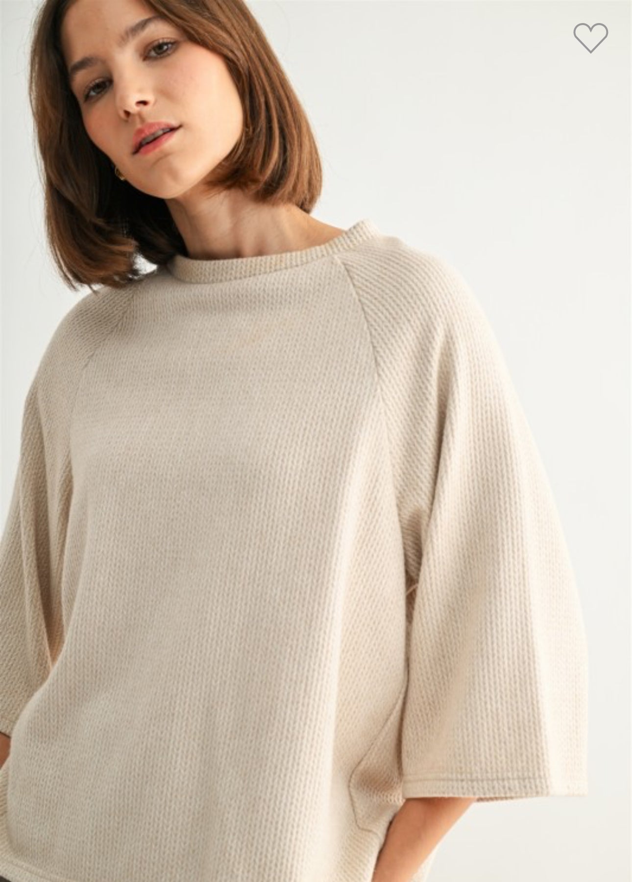 Knitted Raglan Sweater Top - Talk of the Town