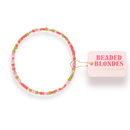 Watermelon Sprinkle Bracelet: Standard 6.75 inch | Beaded Blondes
