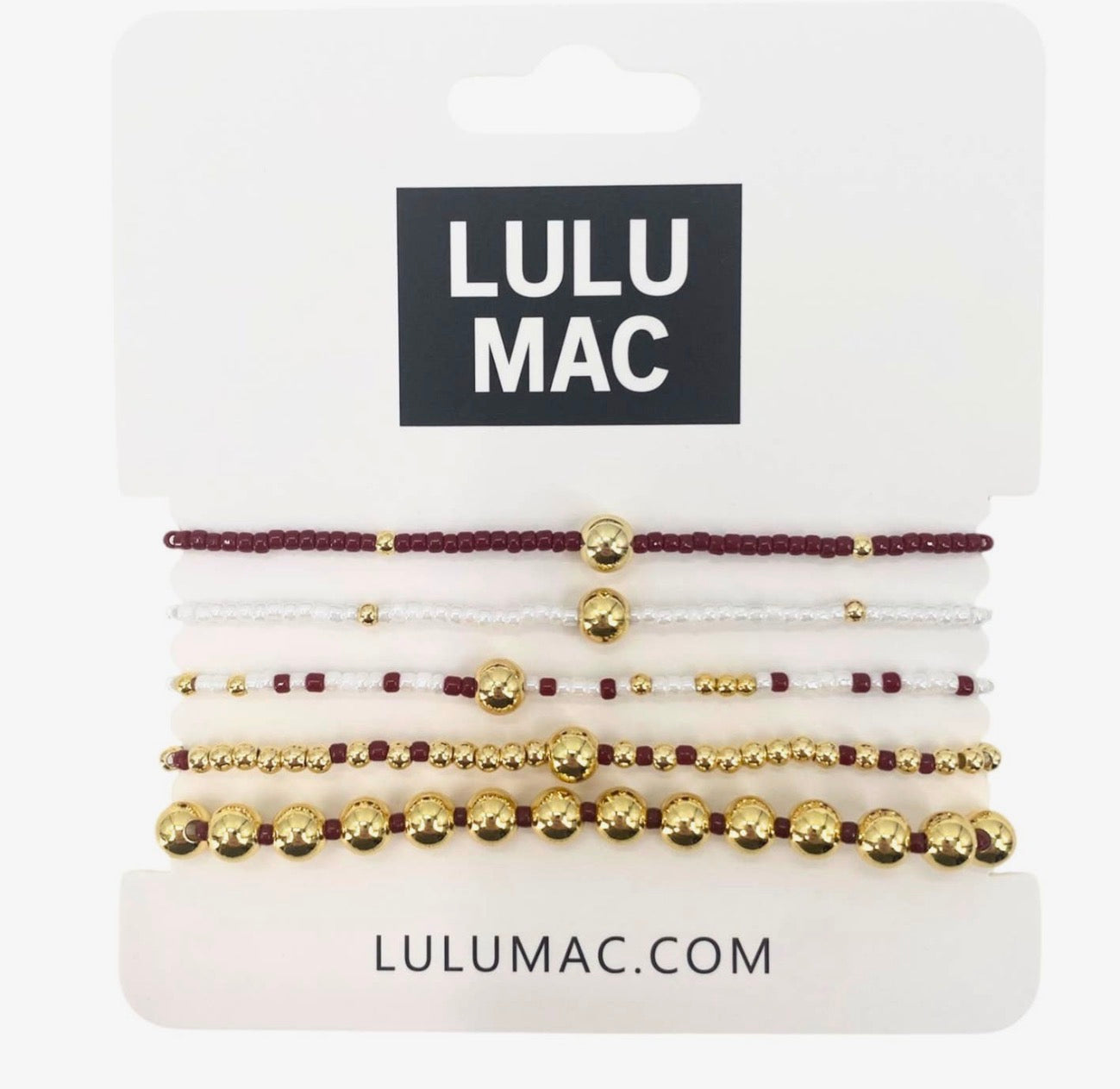 Lulu Mac Crimson/White Bracelet Set
