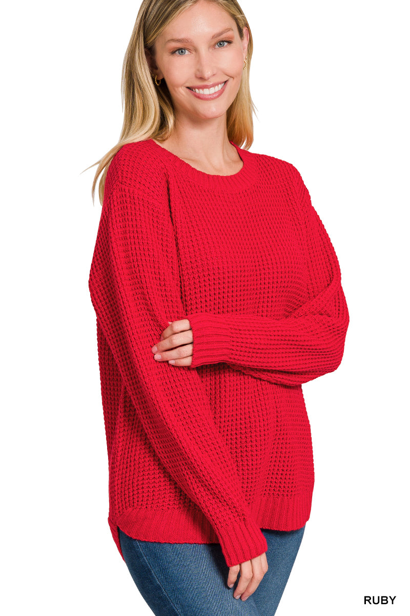 Red | Classic Waffle Sweater