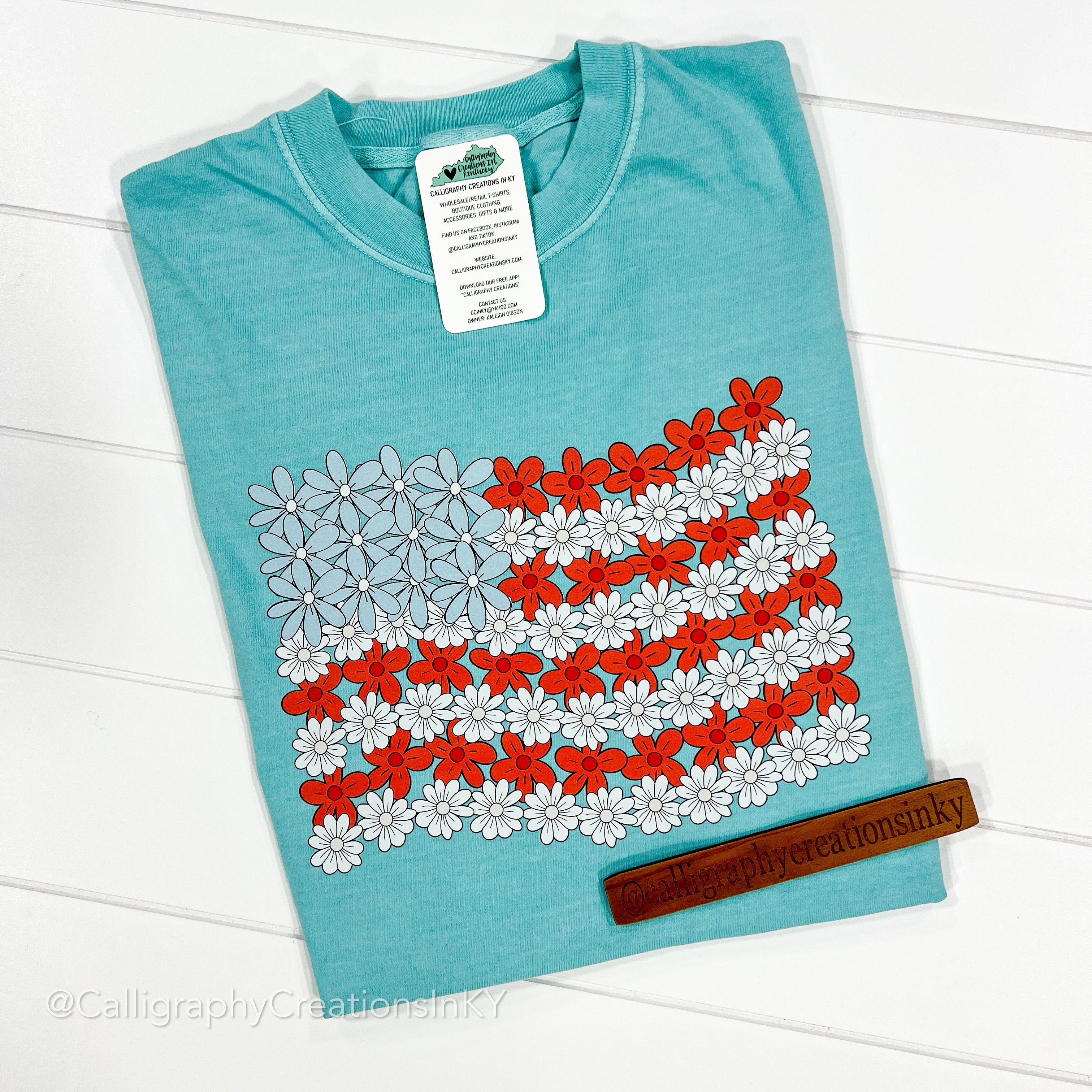 Mint • Floral Flag CC Tee