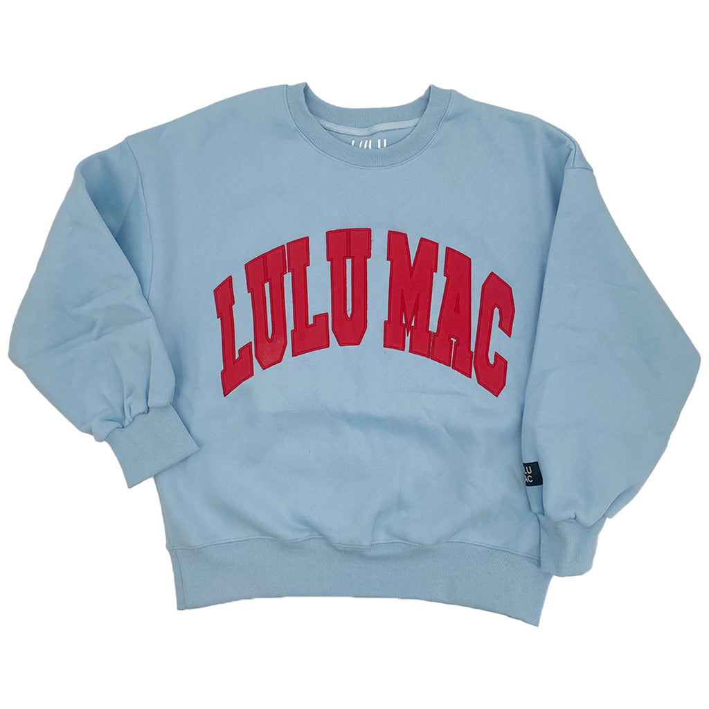 Lulu Mac Light Blue/Red Stitch Sweatshirt