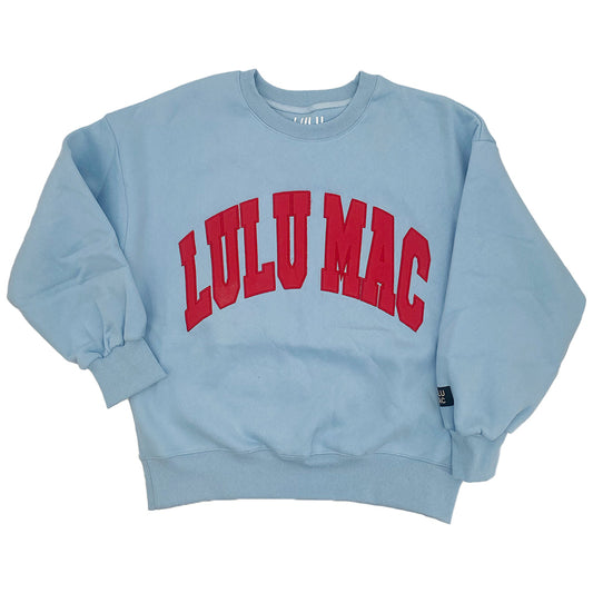 Lulu Mac Light Blue/Red Stitch Sweatshirt