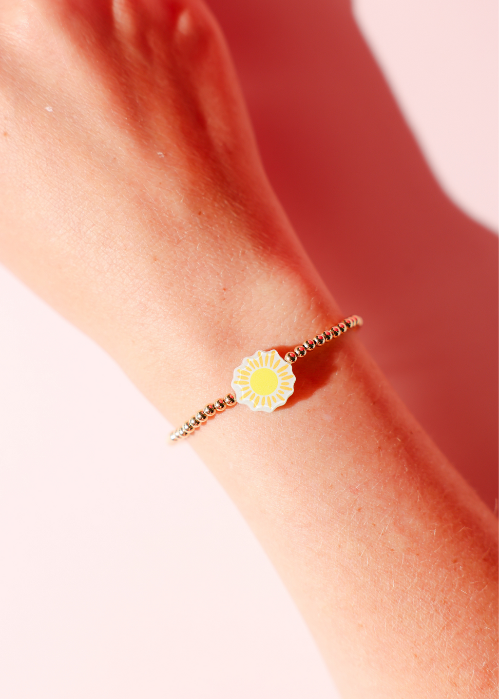 Sunshine Bracelet on Gold: Standard 6.75 inch | Beaded Blondes