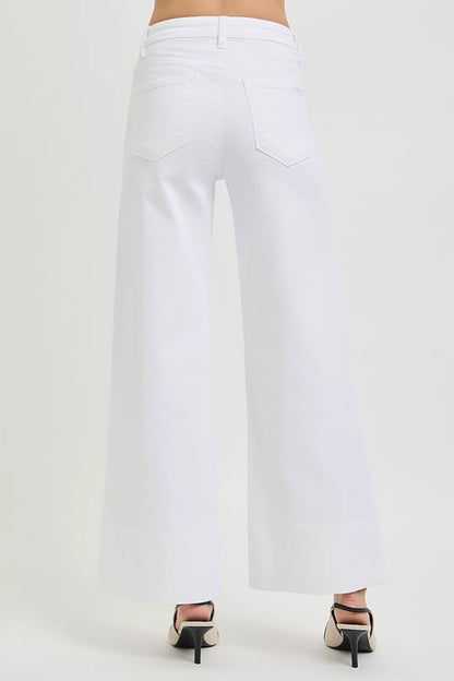 Tummy Control High Rise Ankle Wide Pants