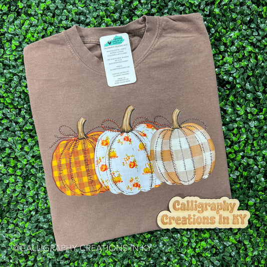 Faux Stitched Pumpkins CC Tee
