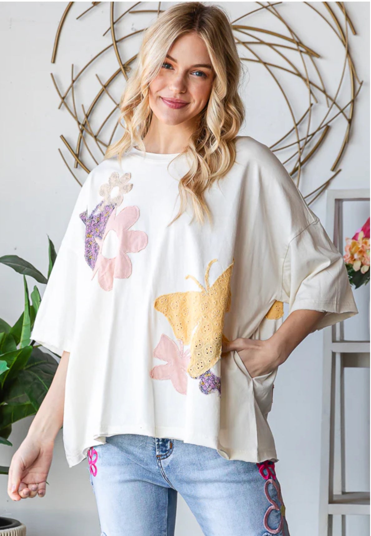 Flower & Butterfly Top