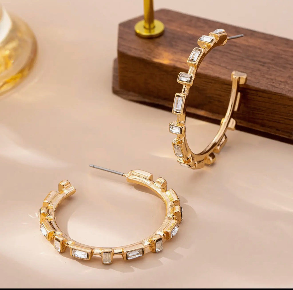 Crystal Edge Hoops