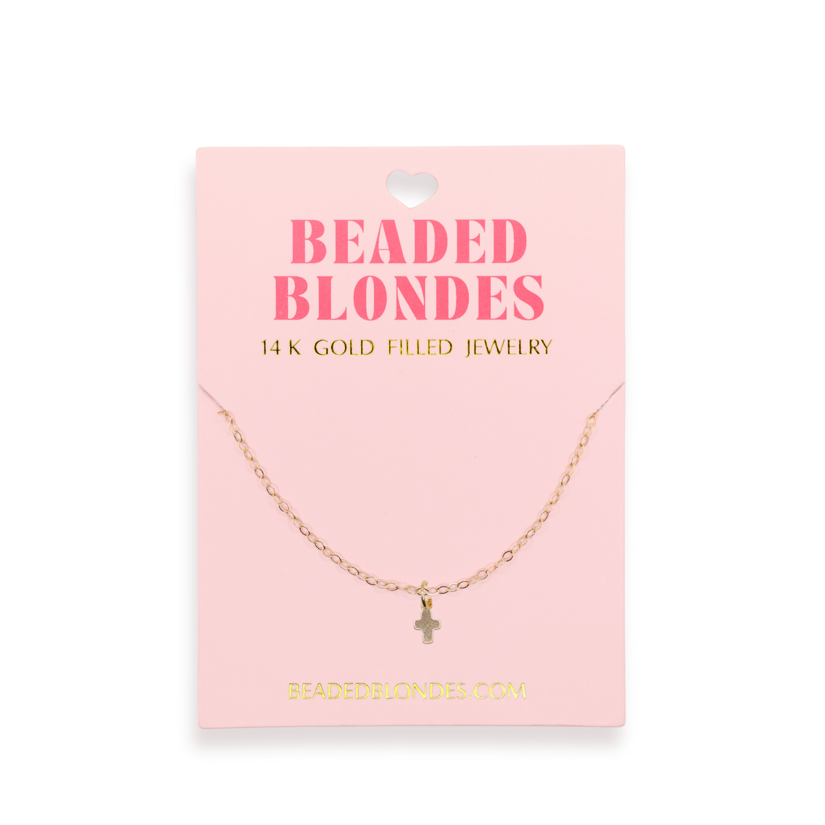 Mini Cross Charm Necklace | Beaded Blondes