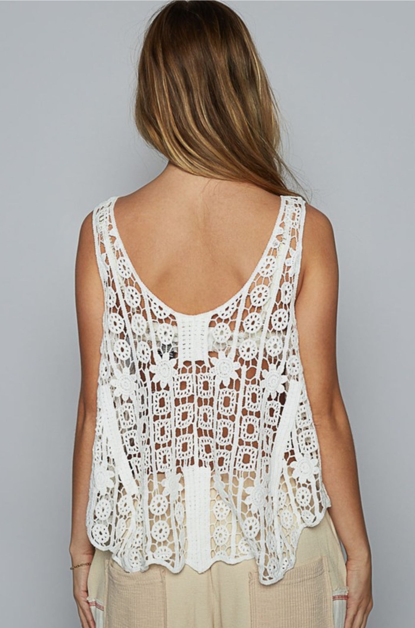 Scoop Neck Sleeveless Crochet Top