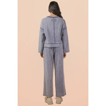 Mineral Washed Knit Top & Pants Set