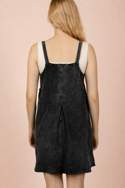 Very J-Mineral Washed Knit Mini Dress with Shorts Inside
