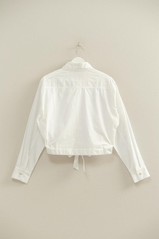 Relaxed Fit Tie Waist Blouse
