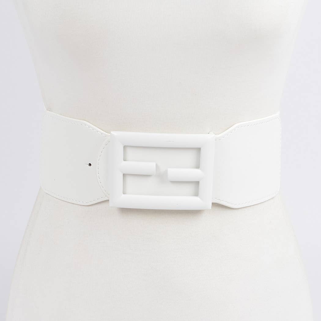 Colored Buckle Plus Size Elastic Belt