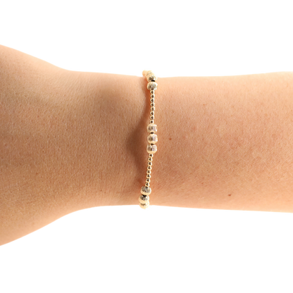 ILY Gold Fluted Bracelet: Standard 6.75 inch | Beaded Blondes