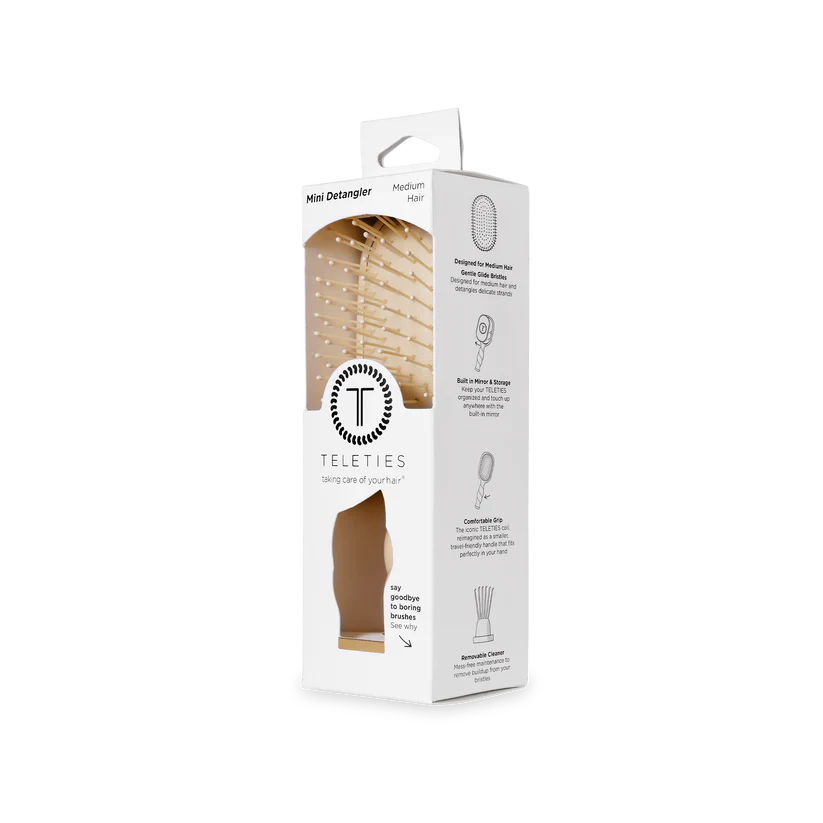 Teleties Mini Detangler Hair Brush for Medium Hair - Tan
