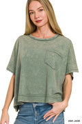 Zenana-ACID WASHED OVERSIZED TOP