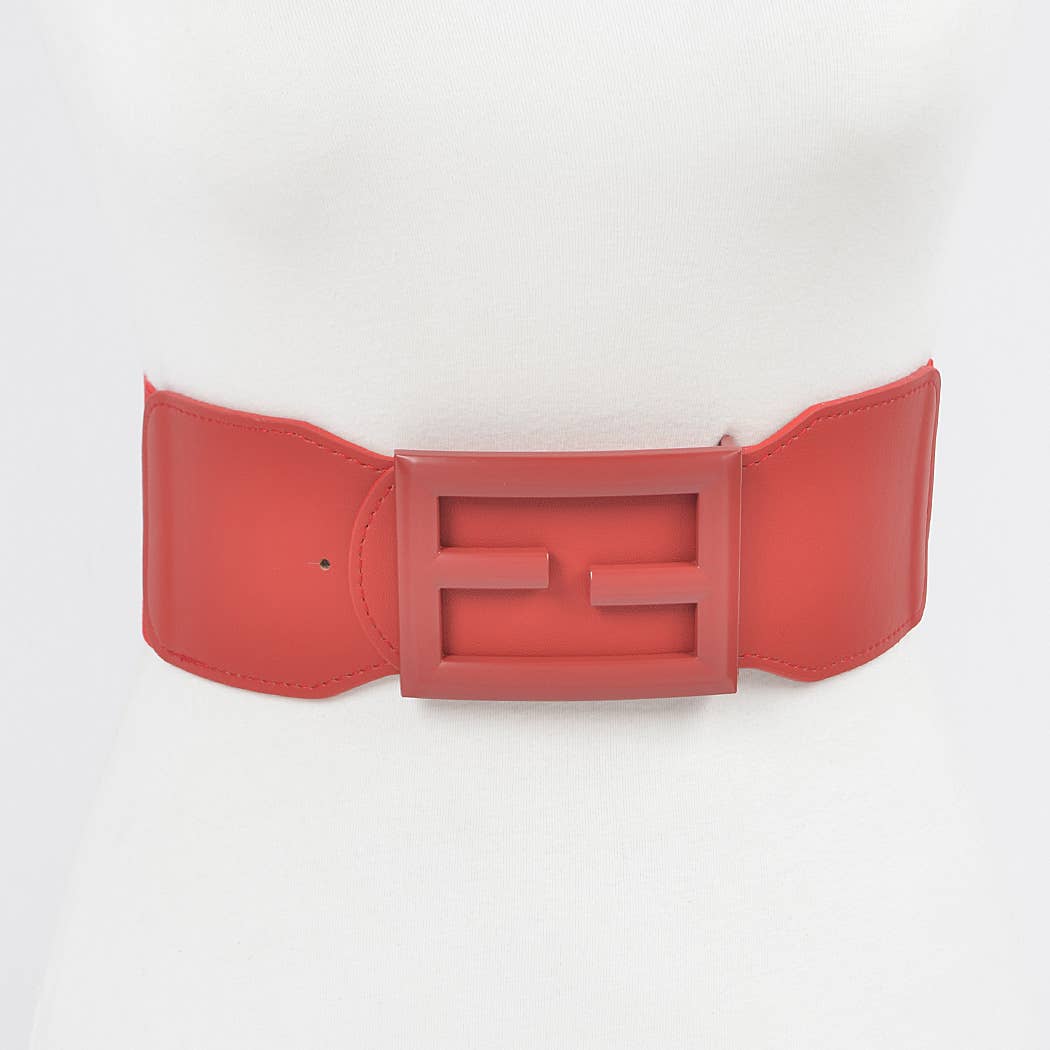 Colored Buckle Plus Size Elastic Belt