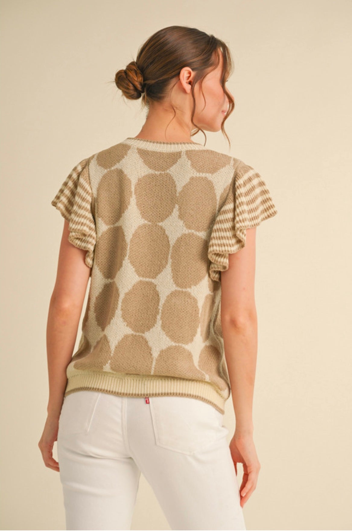 Taupe Polkadot Shirt