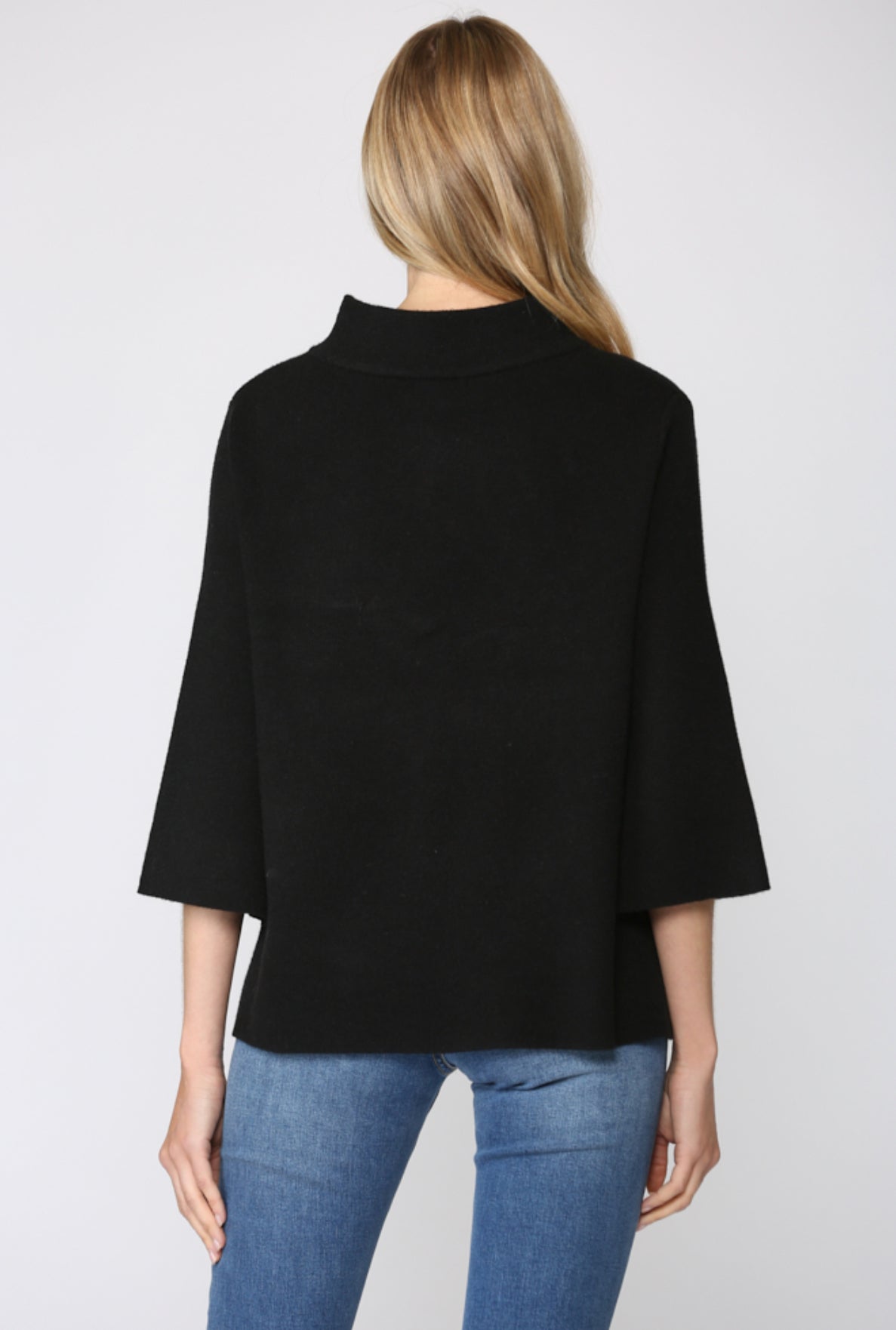 Mock Neck Pullover Bell Sleeve Sweater - Talk of the Town