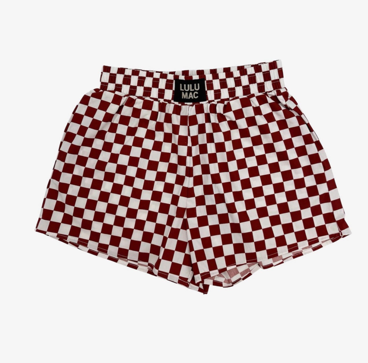 Lulu Mac Maroon Checkered Boxers