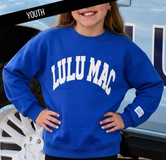 Lulu Mac Youth Blue/White Puff Sweatshirt