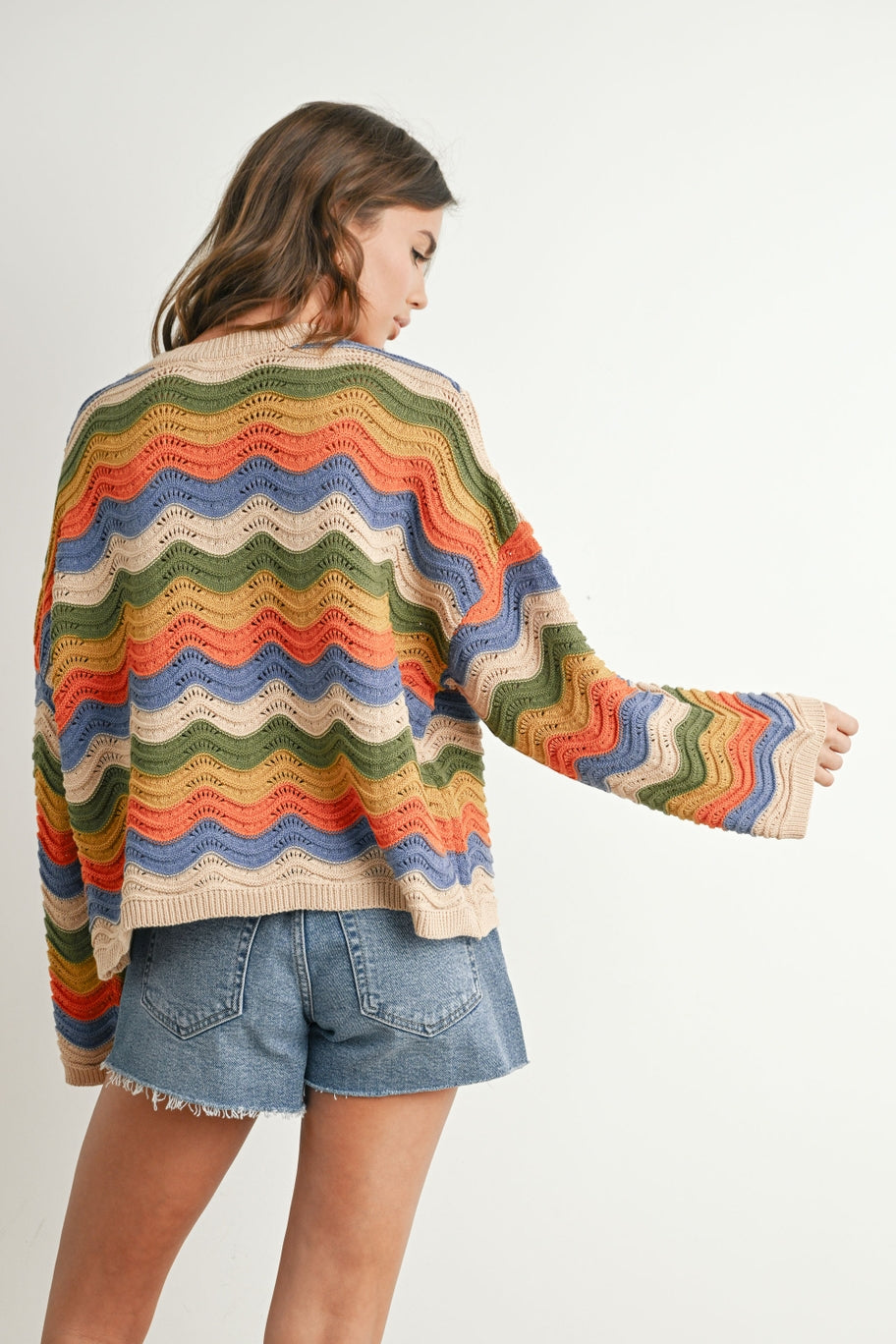 Quilt Pattern Multicolor Sweater hi