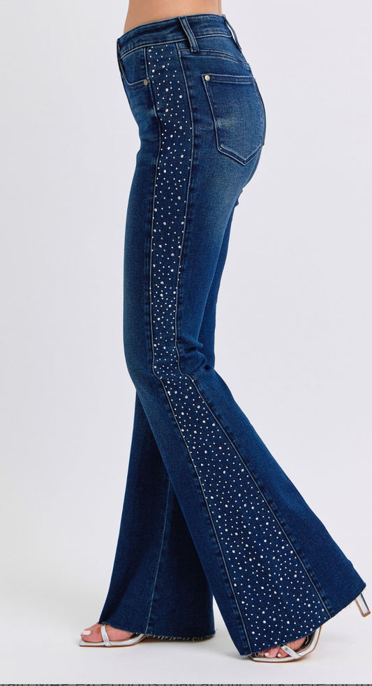 BB-Judy Blue Rhinestone Flare Jeans