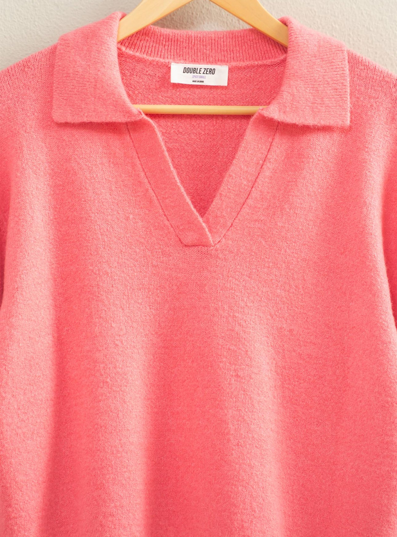 V-Neck Collared Knit Sweater
