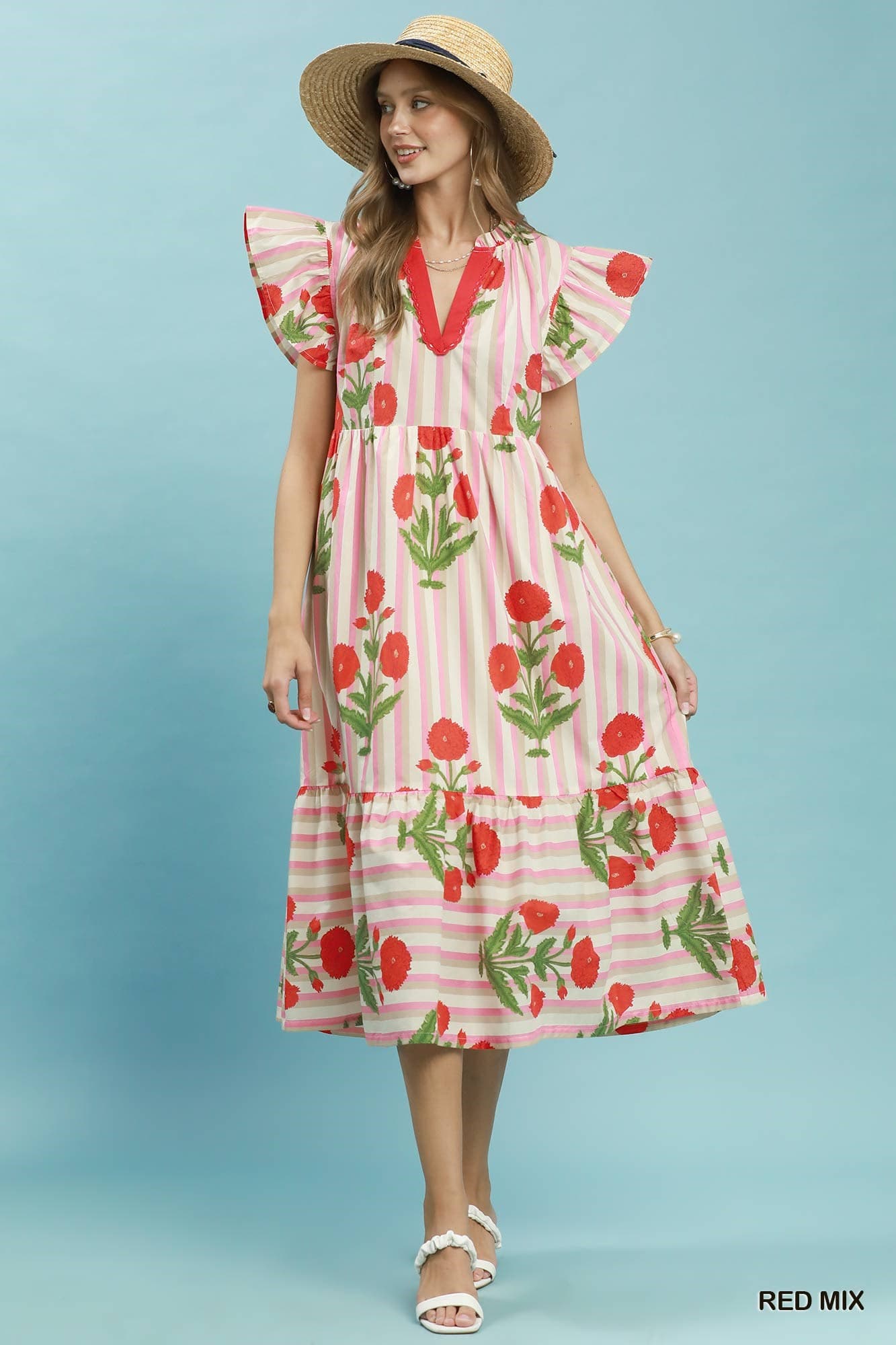 Cherry Blossom Stripe Dress