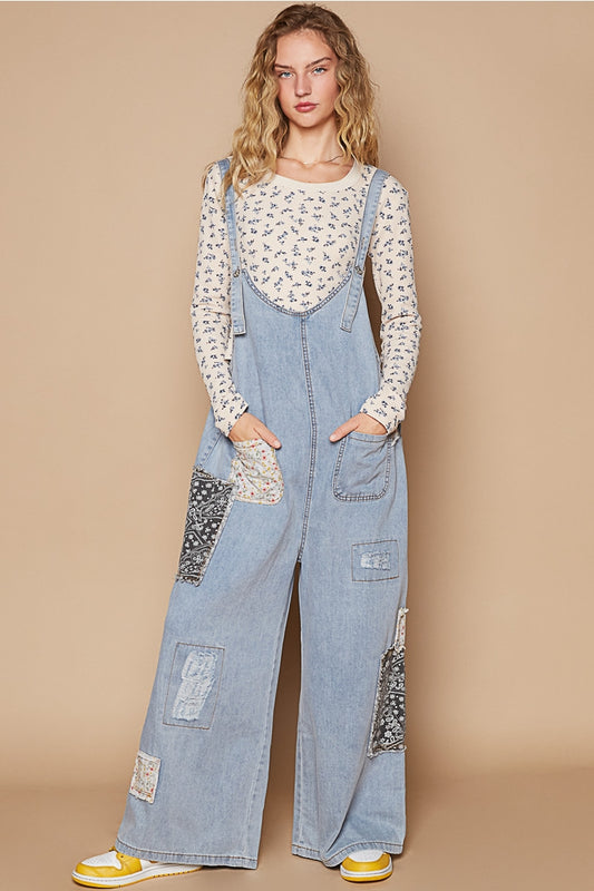 BB-Vintage Washed Denim Overalls