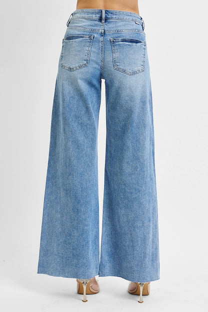 Risen-Tummy Control High Rise Ankle Palazzo Pants