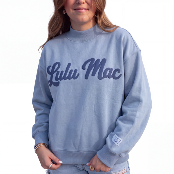 Lulu Mac Blue Script Sweatshirt
